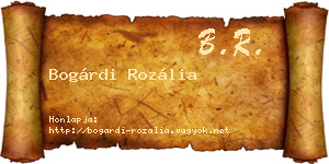 Bogárdi Rozália névjegykártya